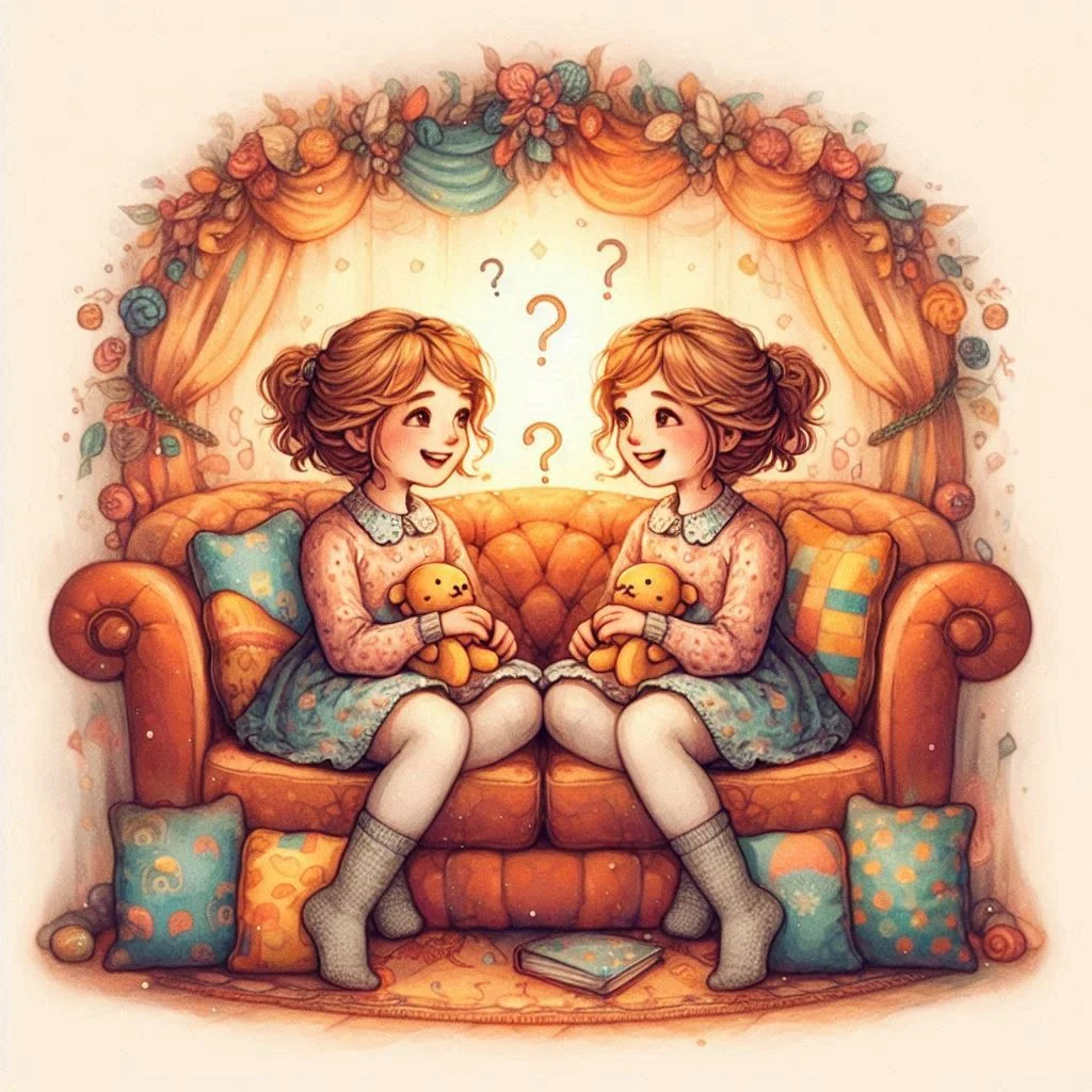 Sweet and Sentimental Twin Riddle Captions