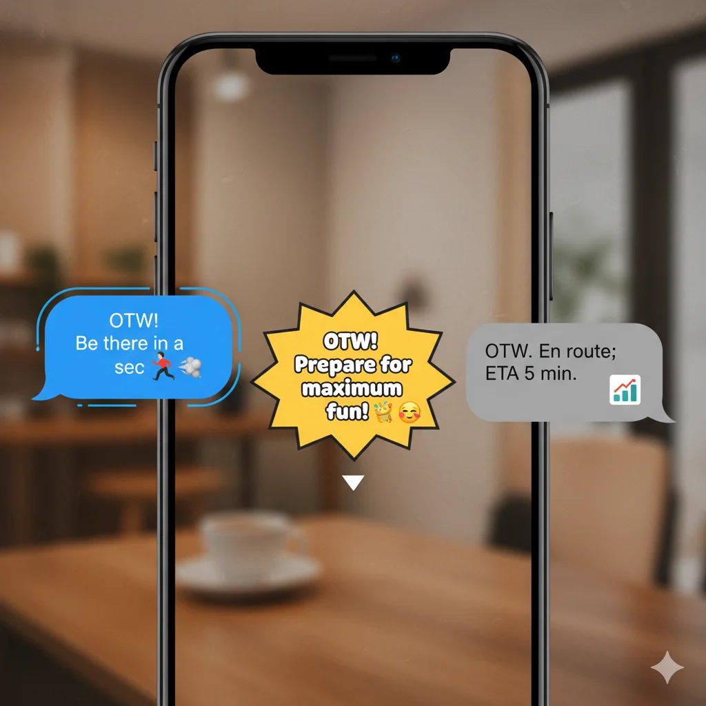 Different chat tone examples responding to OTW text message.