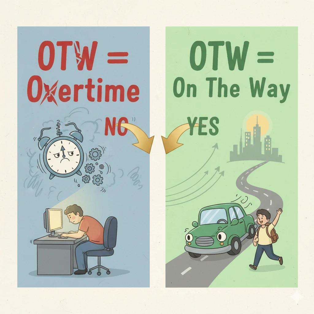 Visual correcting common misconceptions about OTW meaning.