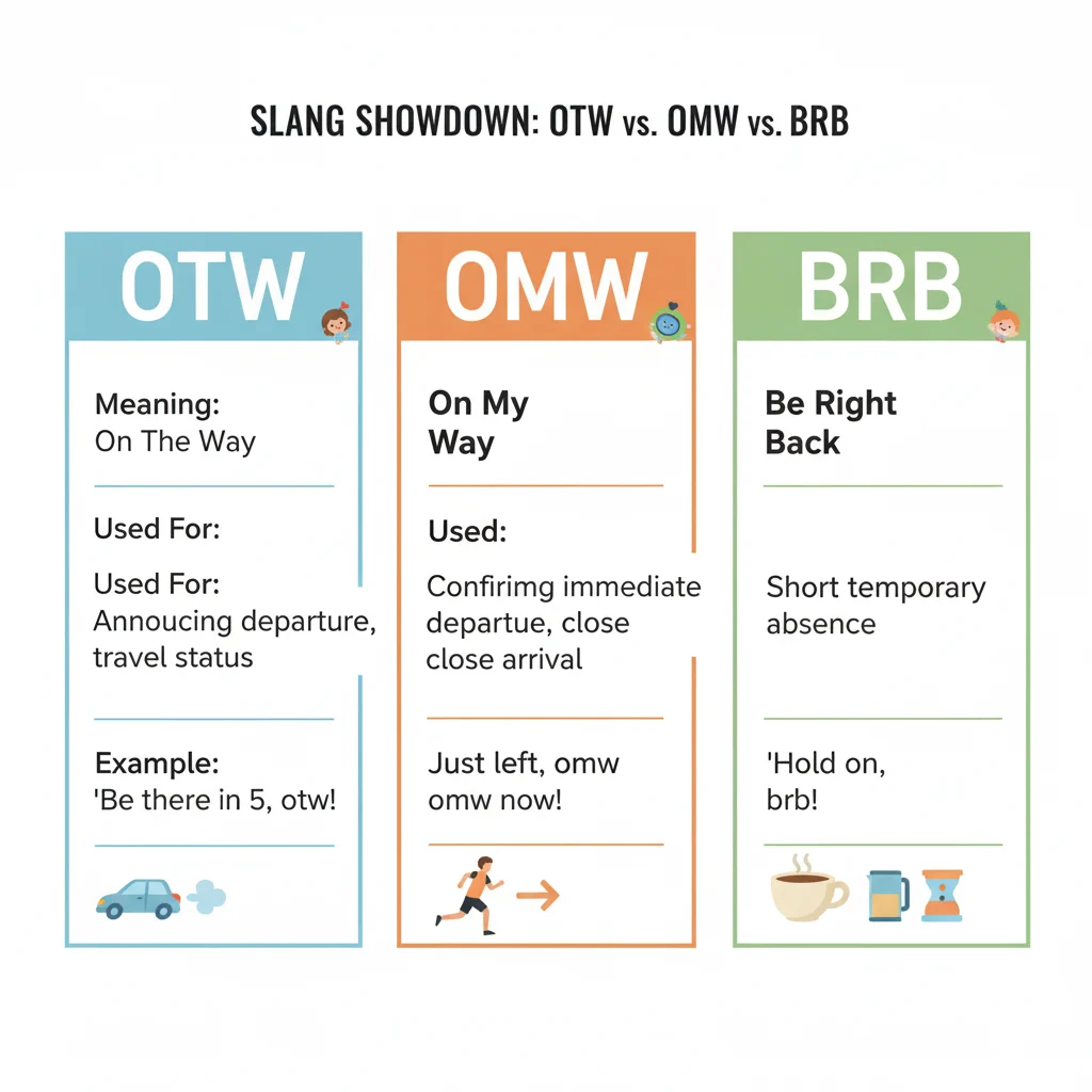 Comparison chart showing slang alternatives to OTW abbreviation.